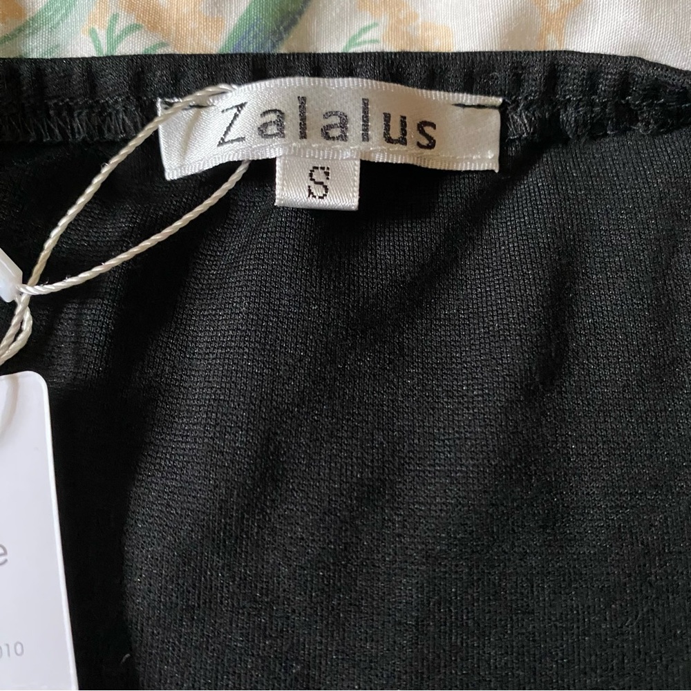 Zalalus NWT Black Tank adjustable straps Dress with faux Wrap Skirt Size S - Picture 8 of 10